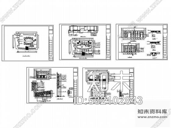 施工图现代小会议室装修图cad施工图下载【ID:532102843】