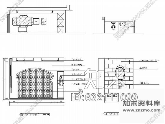 施工图泰式风格足浴会所室内设计CAD装修图含效果施工图下载【ID:632111099】