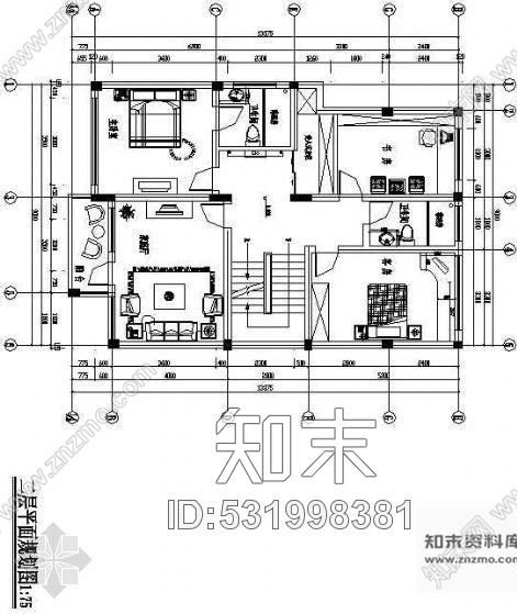 施工图一套中式风格两层别墅施工图cad施工图下载【ID:531998381】