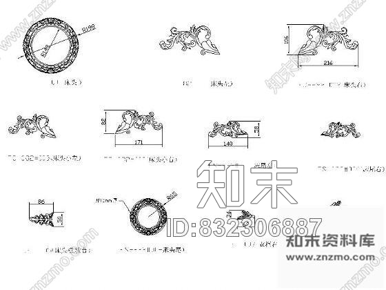 图块/节点欧式五金花施工图下载【ID:832306887】