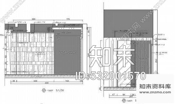 施工图上海某名品日本料理店室内装修施工图含实景cad施工图下载【ID:532001570】