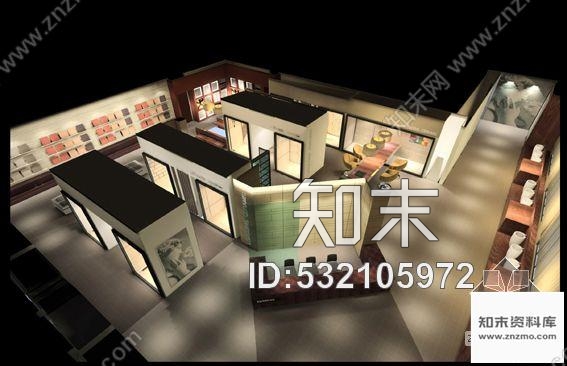 施工图某陶瓷展厅装修图(含效果)cad施工图下载【ID:532105972】