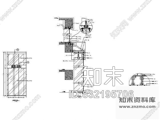 图块/节点玻璃幕墙详图四cad施工图下载【ID:832195706】