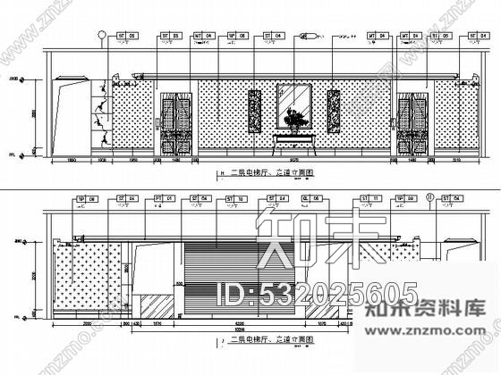 施工图东莞时尚商务酒店电梯厅及走廊CAD装修施工图施工图下载【ID:532025605】