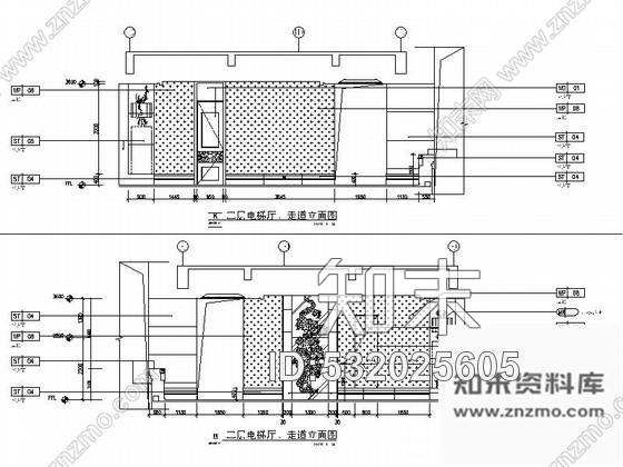 施工图东莞时尚商务酒店电梯厅及走廊CAD装修施工图施工图下载【ID:532025605】