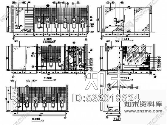 施工图120平米公共卫生间施工图cad施工图下载【ID:532018624】