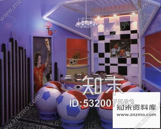 施工图某足球主题餐厅设计装修图含效果cad施工图下载【ID:532007563】