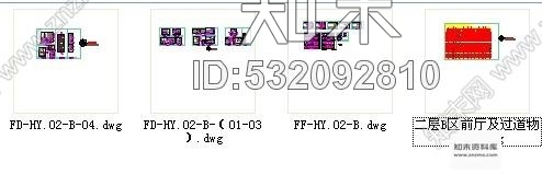 施工图江苏某度假酒店会议区过道装修图cad施工图下载【ID:532092810】