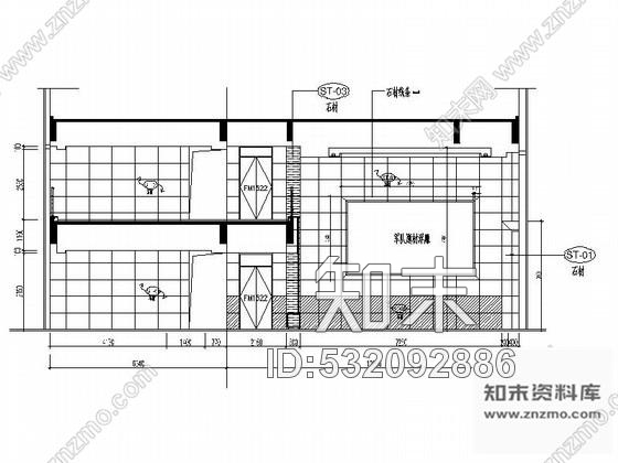施工图北京某银行办公空间局部室内装修设计图含效果cad施工图下载【ID:532092886】