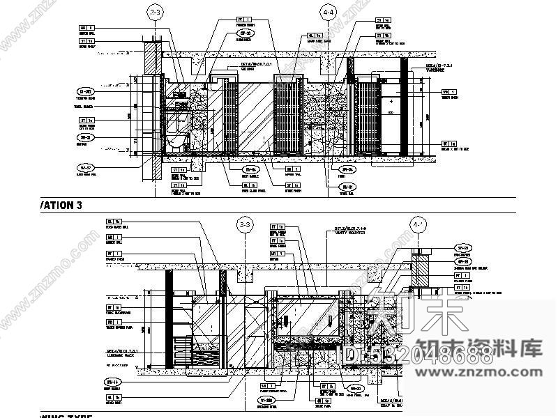 施工图北京五星级酒店豪华B1型套房样板间施工图cad施工图下载【ID:532048688】