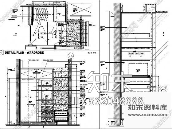 施工图北京五星级酒店豪华B1型套房样板间施工图cad施工图下载【ID:532048688】