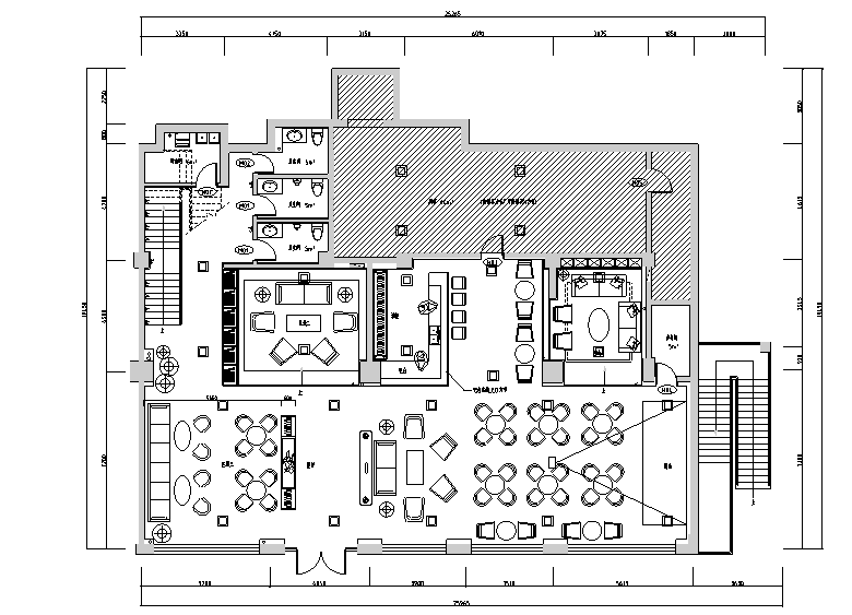 工业风格复古loft酒吧咖啡厅设计施工图(附效果图)施工图下载【id