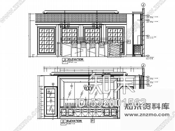 施工图优雅浪漫法式餐厅及雪茄吧室内装修图含效果图cad施工图下载【ID:532001562】