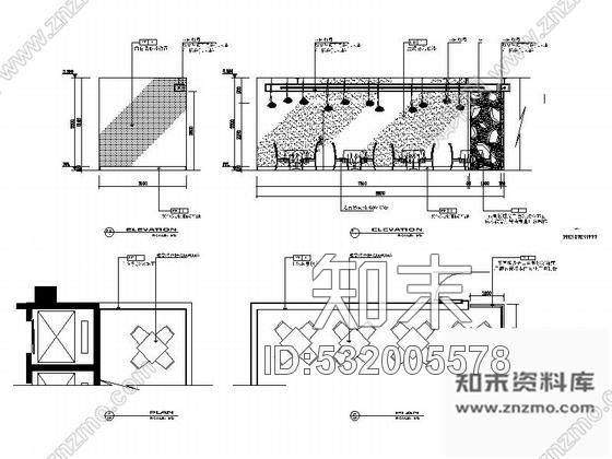 施工图湖南某现代时尚餐厅室内装修施工图含实景cad施工图下载【ID:532005578】