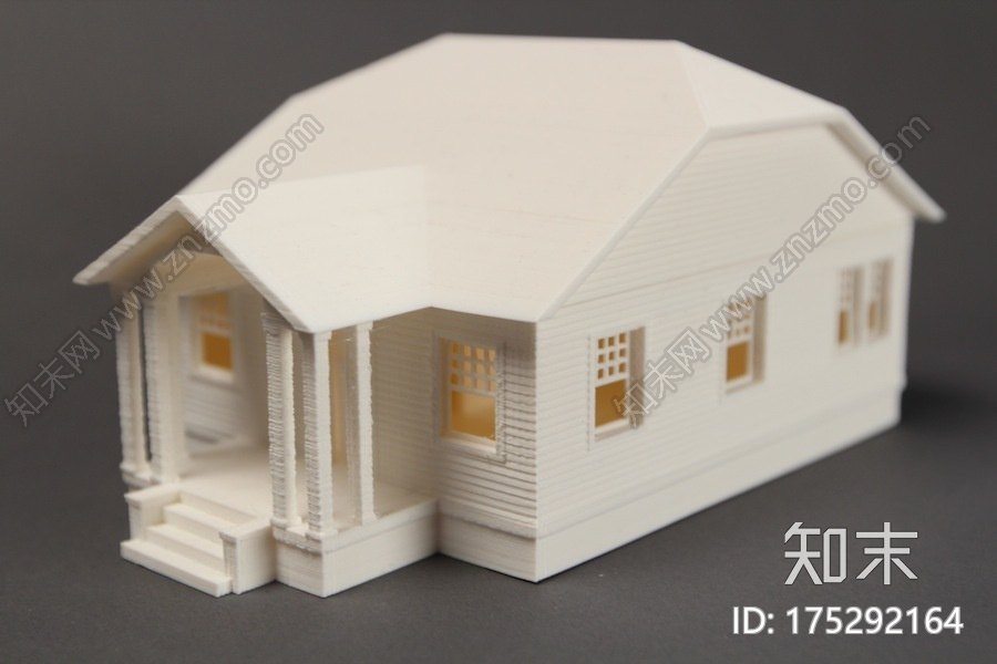 一栋房子的建筑模型3d打印模型下载【id:175292164】
