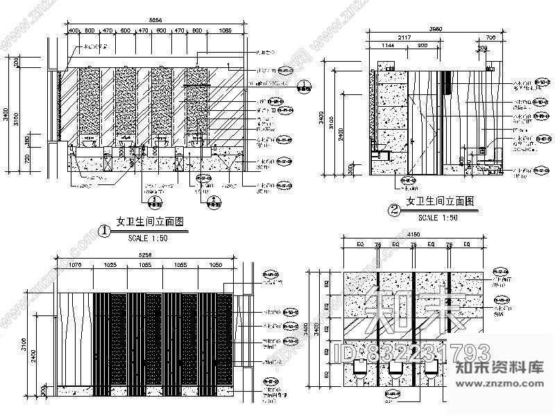 图块/节点酒店公共卫生间装修详图cad施工图下载【ID:832231793】