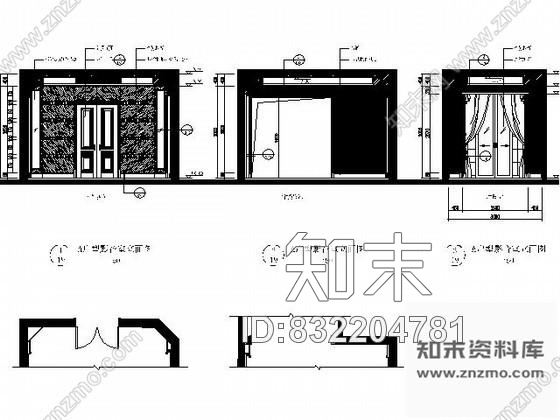 图块/节点样板房影音室立面图cad施工图下载【ID:832204781】