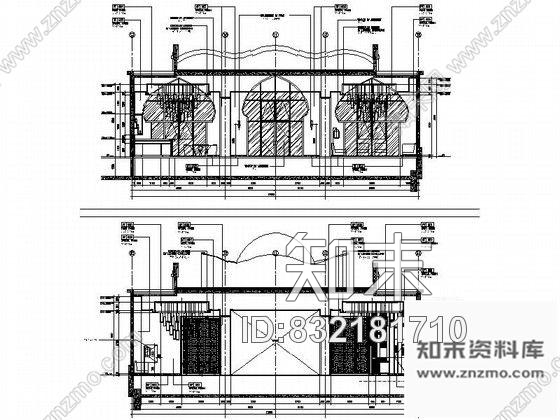 某现代海鲜餐厅主餐厅室内剖立面详图施工图下载【ID:832181710】