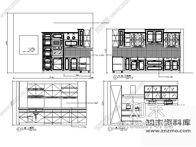 施工图广州某橱柜品牌展示专卖店室内装修图含实景施工图下载【ID:532074759】