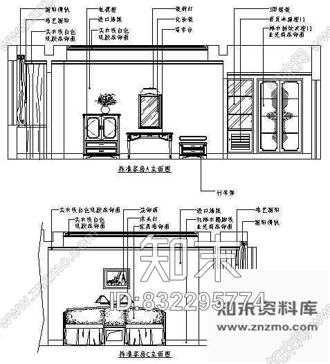 图块/节点标准客房空间cad施工图下载【ID:832295774】