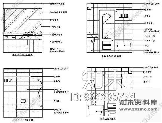 图块/节点标准客房空间cad施工图下载【ID:832295774】