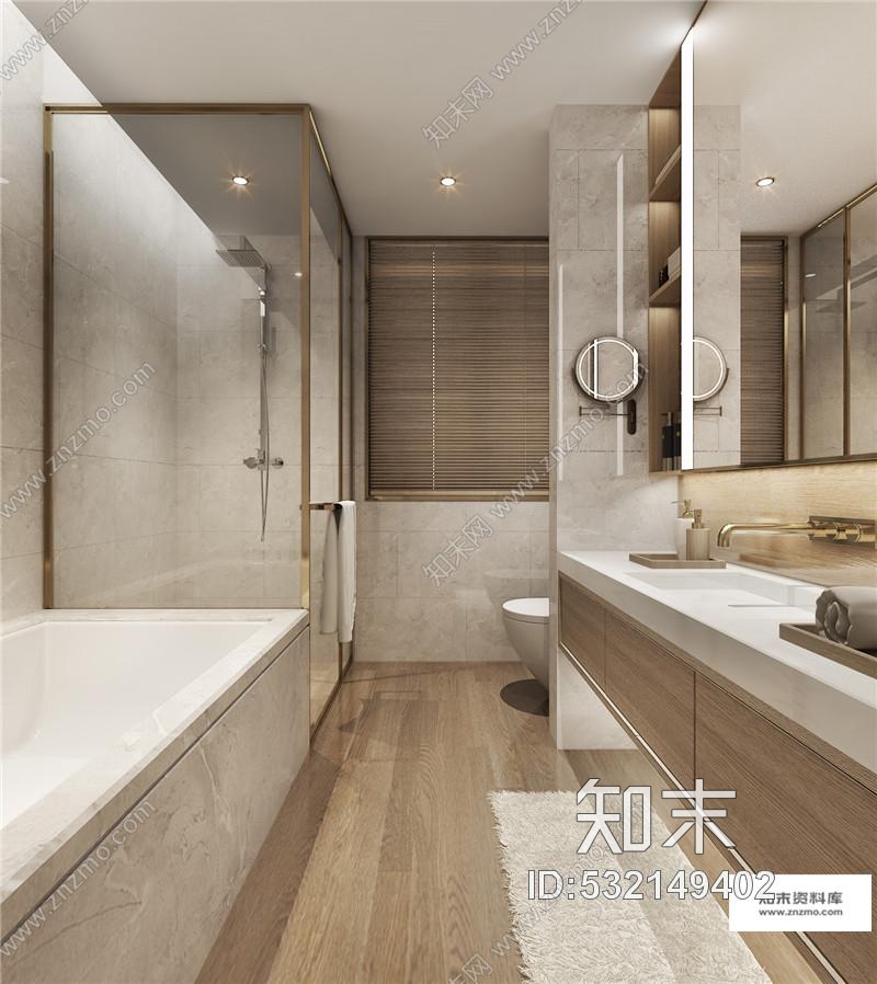 上海朱周空间重庆凯德来福士公寓样板房丨效果图cad施工图下载【ID:532149402】