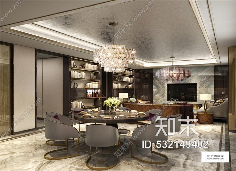 上海朱周空间重庆凯德来福士公寓样板房丨效果图cad施工图下载【ID:532149402】