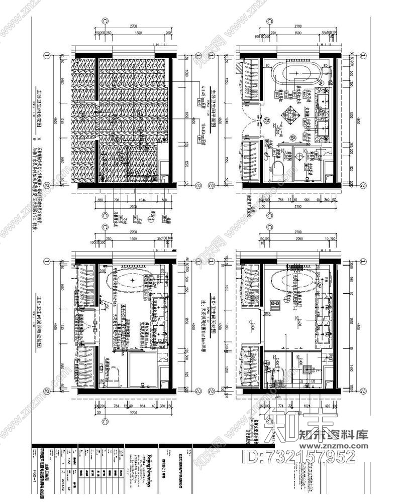 北京五矿万科如园C1地块17#样板间五室两厅丨设计方案+效果图+CAD施工图cad施工图下载【ID:732157952】