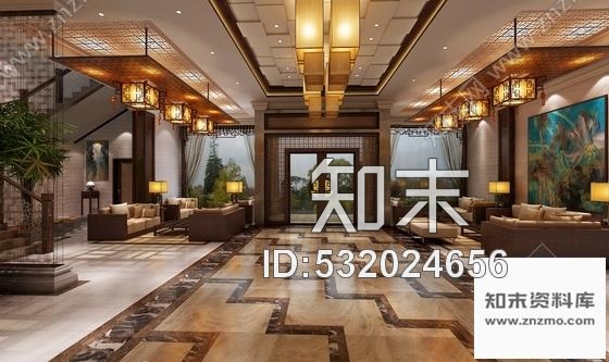 施工图湖北高档新中式风格五星级酒店室内装修施工图含效果cad施工图下载【ID:532024656】