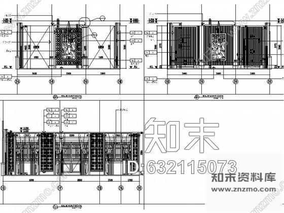 施工图现代中式贵宾宴会厅室内装修施工图含效果cad施工图下载【ID:632115073】