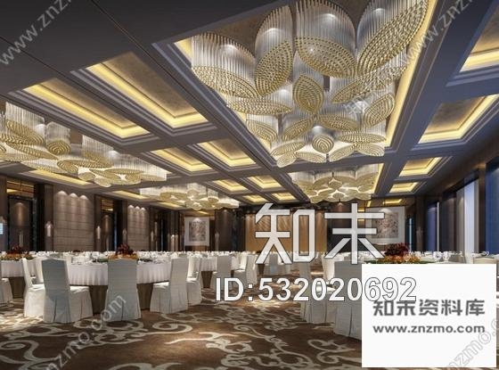 施工图江苏中外合资连锁大饭店宴会厅装修设计施工图含效果cad施工图下载【ID:532020692】