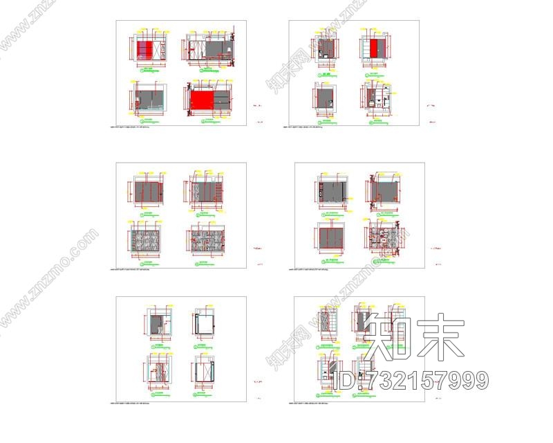 李玮珉-珠江新城乔鑫汇悦台4栋01样板间cad施工图下载【ID:732157999】