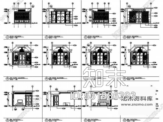 施工图江苏精致豪华两层别墅室内设计施工图含效果cad施工图下载【ID:531986393】