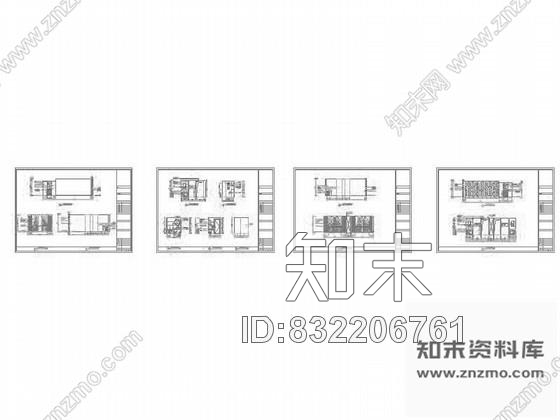 图块/节点餐厅三包间立面图cad施工图下载【ID:832206761】