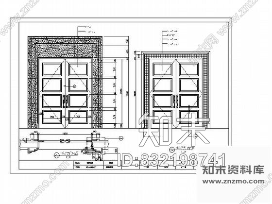 图块/节点入户双扇大门详图cad施工图下载【ID:832198741】