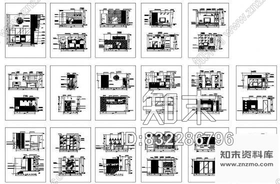 图块/节点一些客厅的立面图cad施工图下载【ID:832286796】