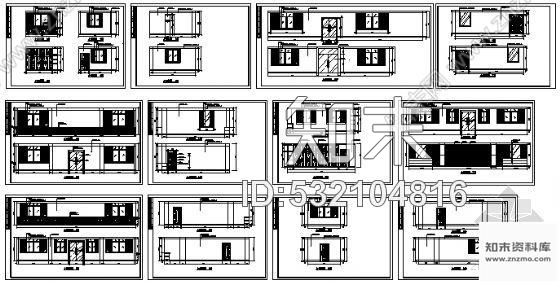 施工图某单位大堂办公室装饰图立面cad施工图下载【ID:532104816】