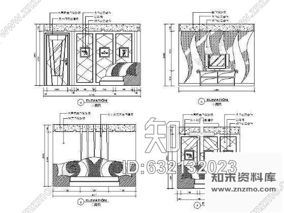 施工图19个KTV包间装饰设计cad施工图下载【ID:632132023】