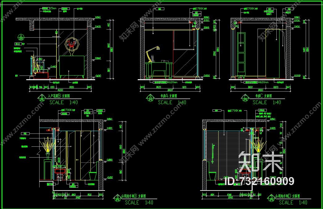 李益中一重庆130平方三房某小区样板房cad施工图cad施工图下载【ID:732160909】