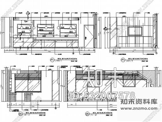 施工图日式餐厅室内装修图施工图下载【ID:532007578】