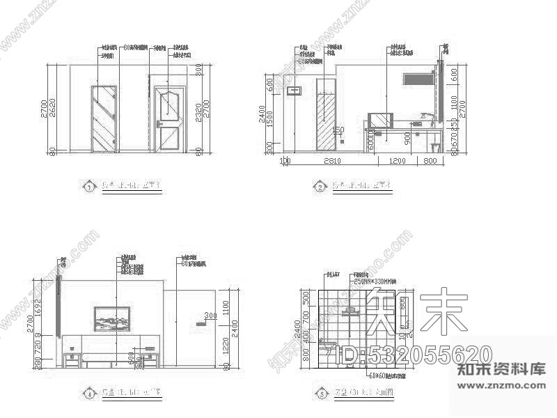 施工图郑州某快捷酒店装饰装修图cad施工图下载【ID:532055620】