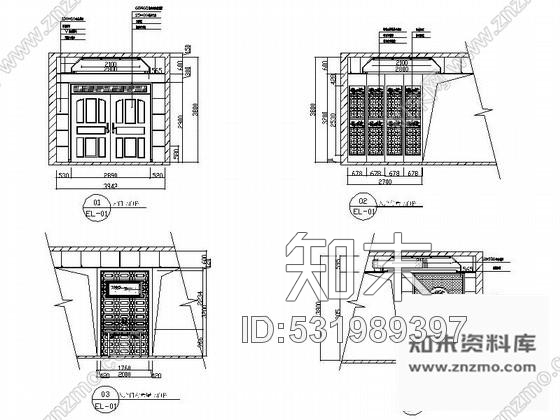 施工图双层新中式别墅室内装修图cad施工图下载【ID:531989397】