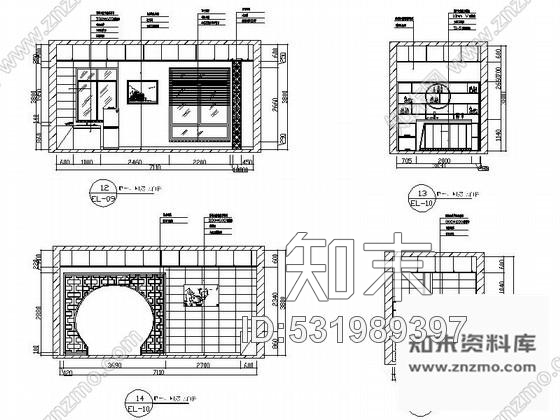 施工图双层新中式别墅室内装修图cad施工图下载【ID:531989397】