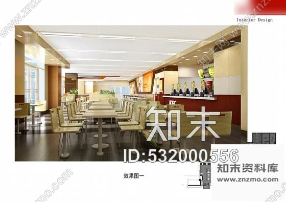 施工图南京某知名连锁快餐店室内装修施工图含效果施工图下载【ID:532000556】