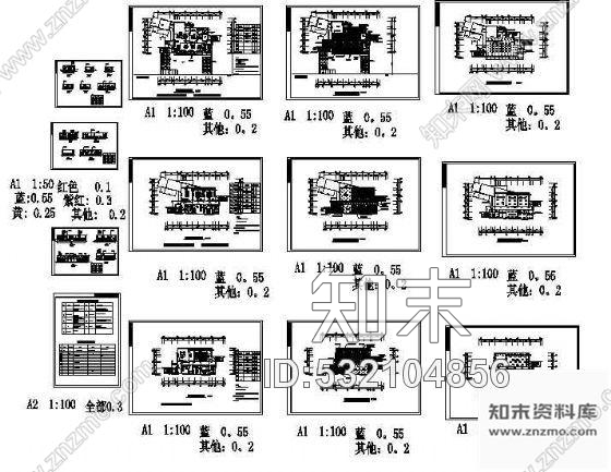 施工图某公司三层营业厅及办公室设计cad施工图下载【ID:532104856】