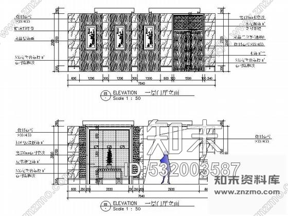 施工图邯郸历史名城典雅高档新中式风格茶楼装修施工图含效果cad施工图下载【ID:532003587】