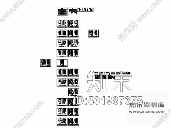 施工图现代中式风格别墅室内设计装修图cad施工图下载【ID:531987375】