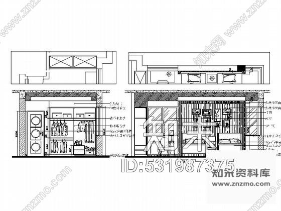 施工图现代中式风格别墅室内设计装修图cad施工图下载【ID:531987375】