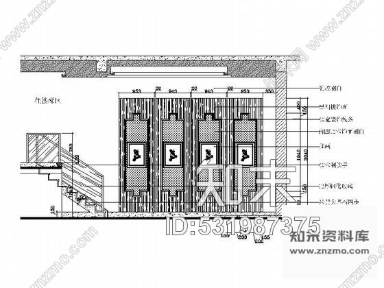 施工图现代中式风格别墅室内设计装修图cad施工图下载【ID:531987375】