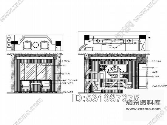 施工图现代中式风格别墅室内设计装修图cad施工图下载【ID:531987375】